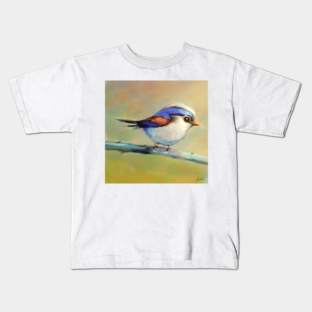 White bellied little bird Kids T-Shirt by Artofokan